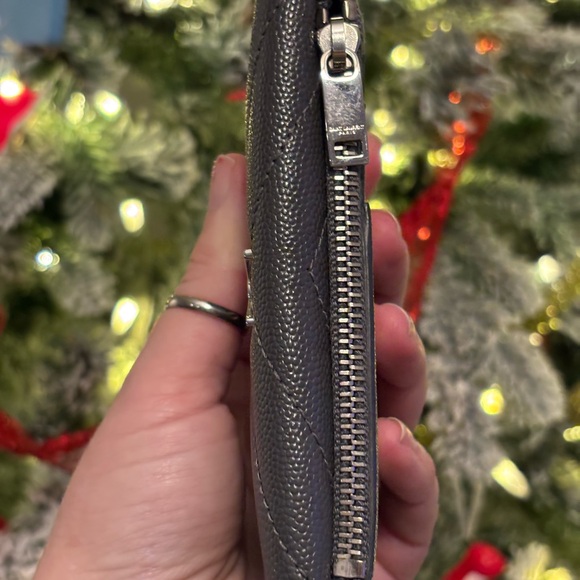 Saint Laurent YSL Dark Gray Quilted Leather Card Holder Flap Wallet NEW W/ COA - Picture 6 of 14